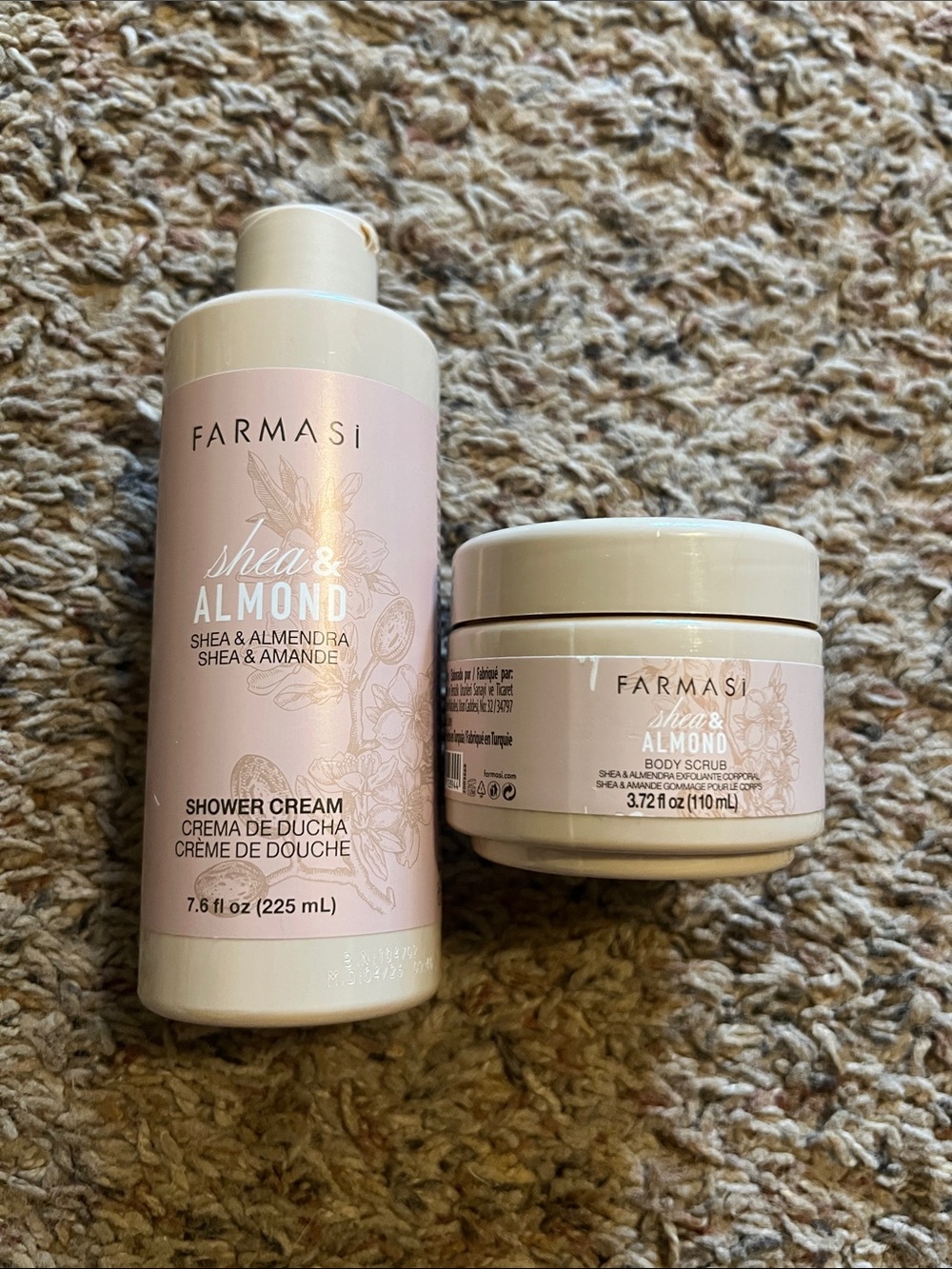 Farmasi Shea & Almond Shower Cream and Body Scrub Bundle